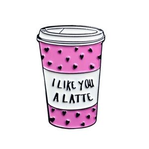NEW I like you a latte pink heart jewelry brooch pin